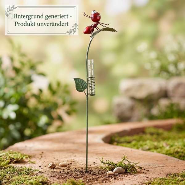 Dekorativer Gartenstecker „Ameise“ – Ihr charmanter Regenmesser für ein grünes Paradies!